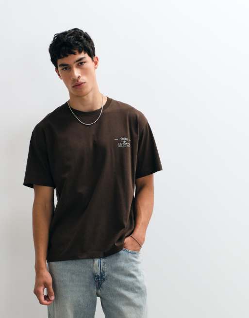 Jack & Jones - Retiro District - T-shirt marrone con stampa sul retro, 3 di 5