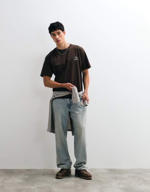 Jack & Jones - Retiro District - T-shirt marrone con stampa sul retro, 4 di 5