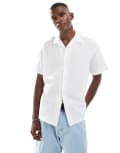 [Jack & Jones] Jack & Jones revere collar linen shirt in white XL White
