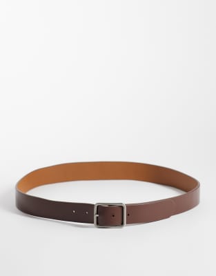 Jack & Jones Reversible Belt In Brown