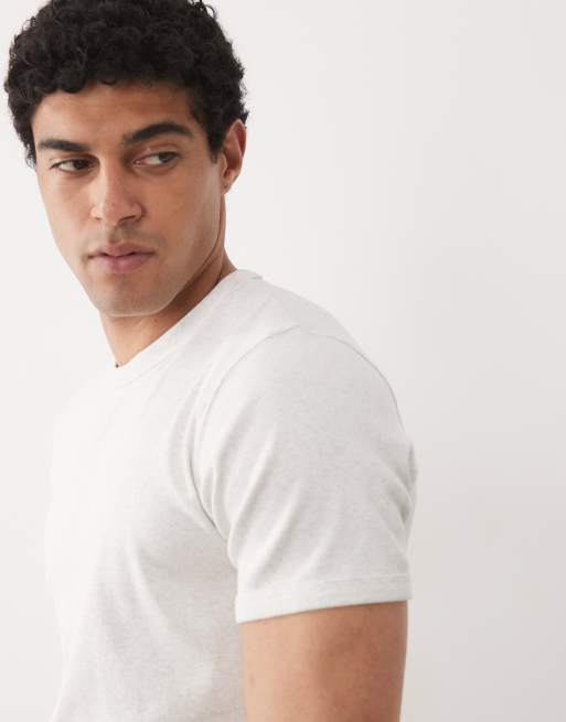 Jack & Jones rib regular t-shirt in grey, 3 of 5