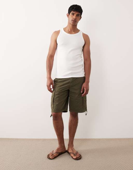 Jack & Jones rib tank top in white, 2 of 5