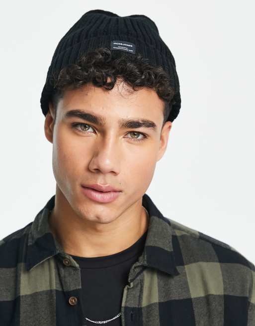 Jack & Jones ribbed beanie in black | ASOS