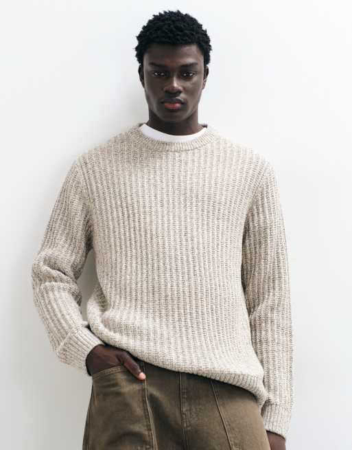 Jack & Jones ribbed crew neck sweater in beige heather, 4 of 5