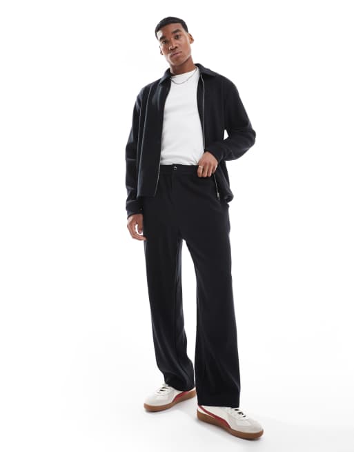 Jack & Jones ribbed loose fit pants in black (part of a set), 3 of 5