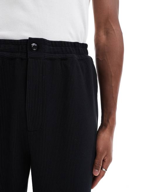 Jack & Jones ribbed loose fit pants in black (part of a set), 4 of 5