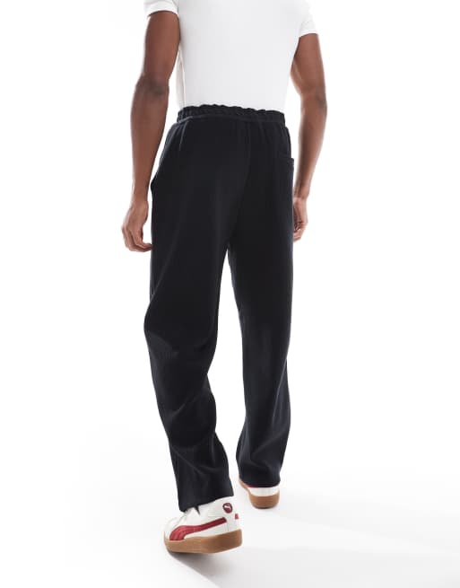 Jack & Jones ribbed loose fit pants in black (part of a set), 5 of 5