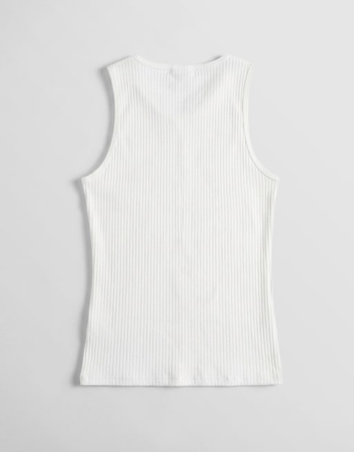 Jack & Jones ribbed muscle fit tank top in white, 7 of 7