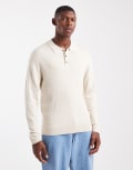 [Jack & Jones] Jack & Jones ribbed polo in grey L Silver Lining