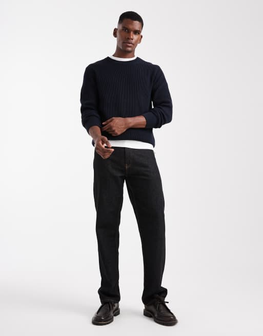 Jack & Jones - Ribstrikket og marineblå striktrøje, 2 af 5