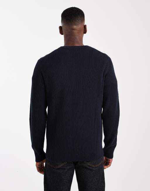 Jack & Jones - Ribstrikket og marineblå striktrøje, 3 af 5
