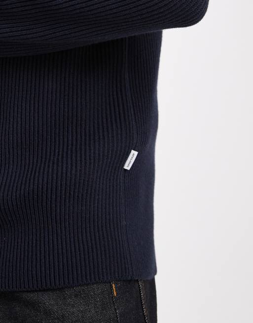Jack & Jones - Ribstrikket og marineblå striktrøje, 5 af 5