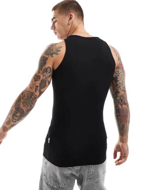 Jack & Jones - Ribstrikket top i sort, 3 af 4