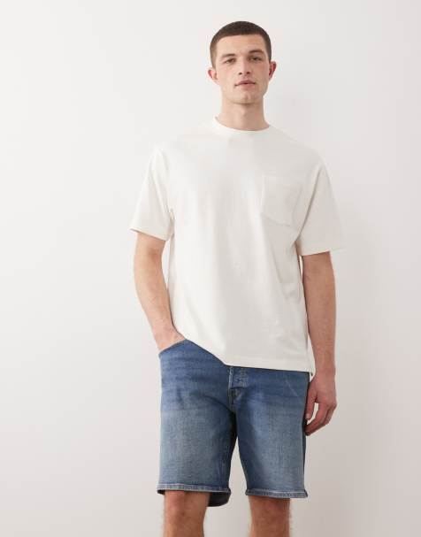 Jack & Jones - Rick - Mellemblå slim-denimshorts - view 1