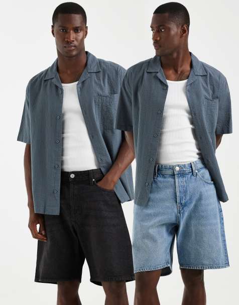Jack & Jones - Rick - Pakke med 2 par denimshorts i blå/sort - view 1