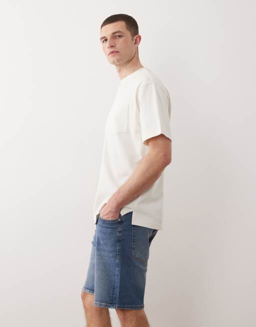 Jack & Jones Rick slim denim shorts in mid blue, 3 of 5