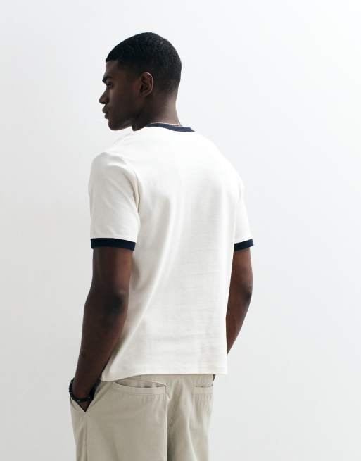 Jack & Jones – Ringer-T-Shirt in Weiß und Blau, 5 von 5