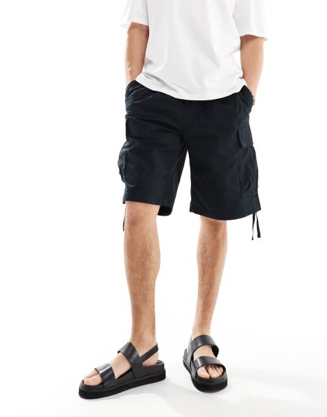 Jack & Jones - Ripstock - Sorte cargoshorts med vide ben - view 1