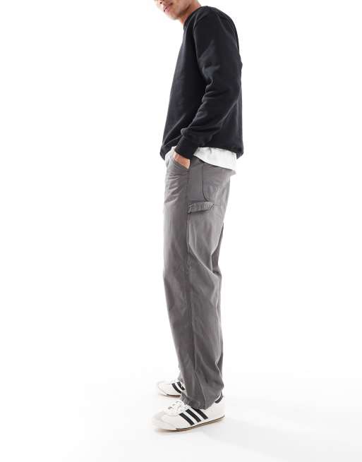 Jack & Jones ripstop baggy fit carpenter pant in gray, 3 of 5