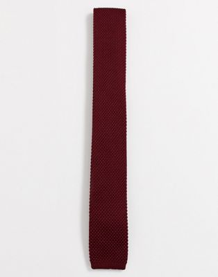 Jack & Jones – Röd stickad slips i återvunnen polyester