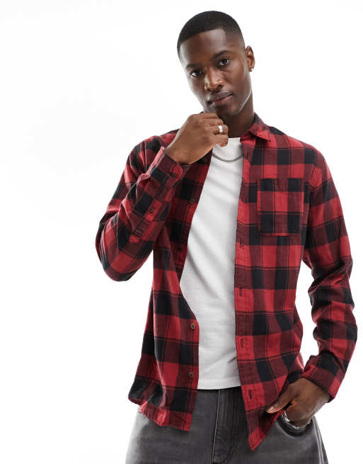 Jack & Jones – Röd storrutig skjorta