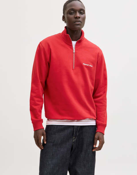 Jack & Jones – Röd topp med halvlång dragkedja - view 1