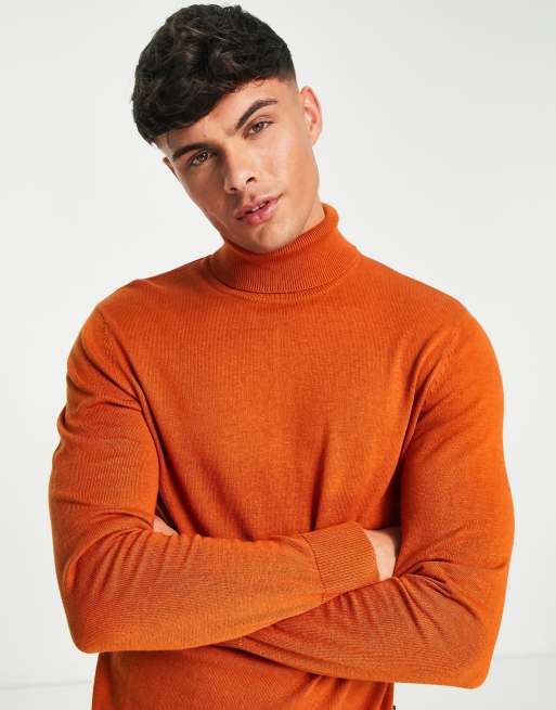 Burnt orange roll neck on sale jumper