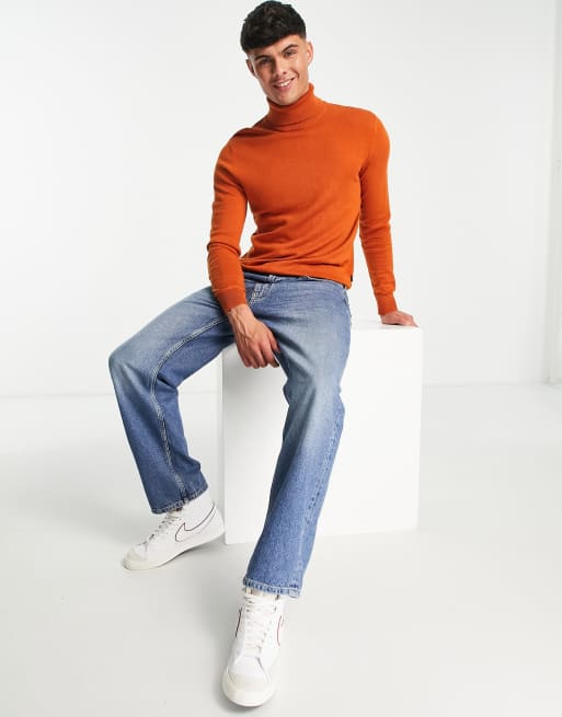 Burnt orange hotsell roll neck jumper