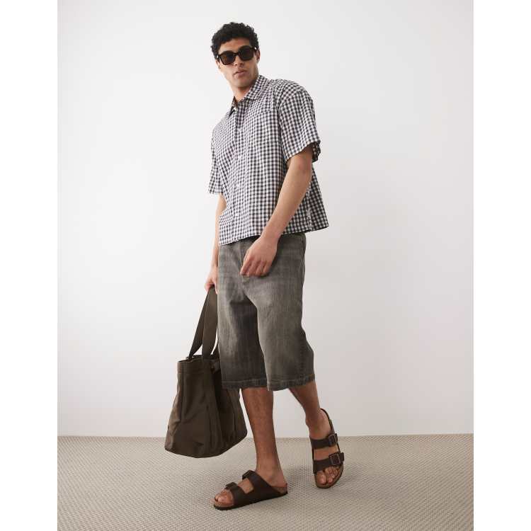 Jack & Jones Ron baggy denim shorts in black tint | ASOS