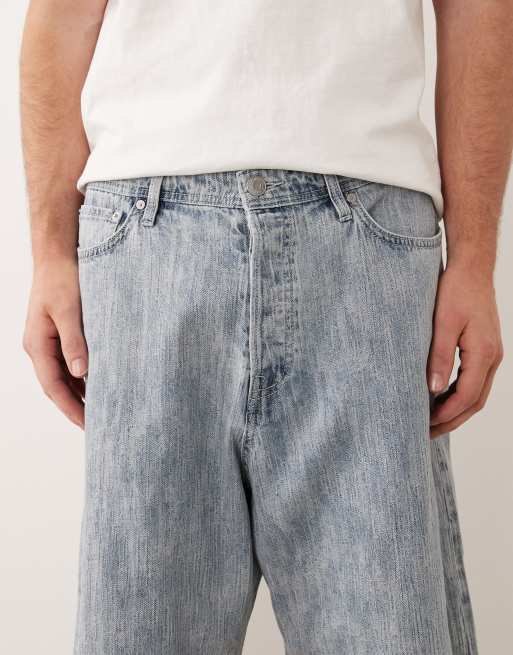 Jack & Jones - Ron - Bermuda en jean surpiqué - Bleu clair délavé, 4 de 5