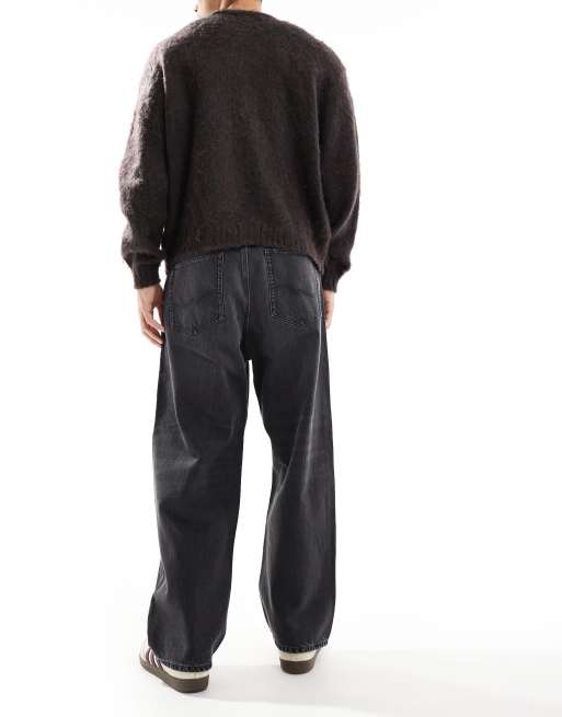 Jack & Jones – Ron – Czarne jeansy typu skater z efektem sprania, 2 z 5