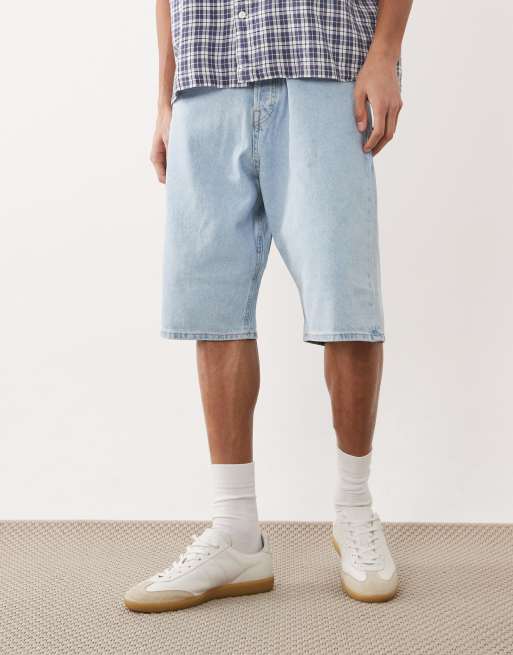 Jack & Jones - Ron - Denim jort met baggy pasvorm in lichtblauw , 2 van 5