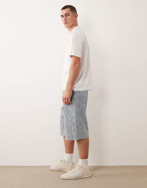 Jack & Jones - Ron - Denim jort met stiksels in vervaagd lichtblauw, 3 van 5
