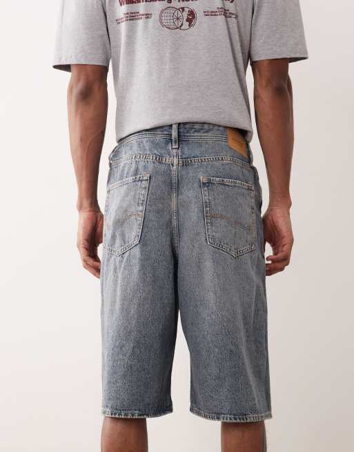Jack & Jones Ron denim jorts in faded mid blue, 4 of 5