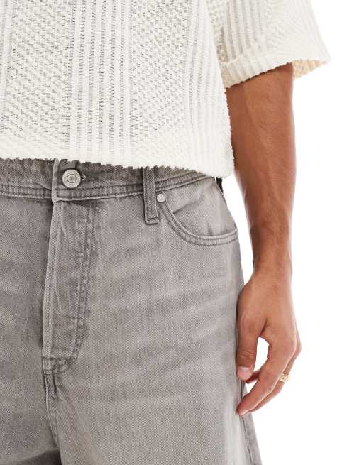 Jack & Jones – Ron – Grå jeansshorts i skaterstil , 4 av 5