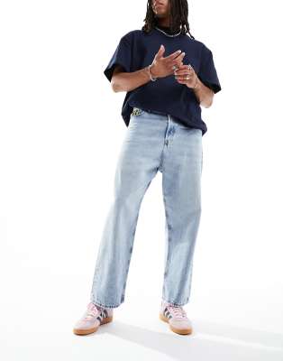 Jack & Jones Ron super baggy fit rigid jeans in light blue wash - ASOS Price Checker
