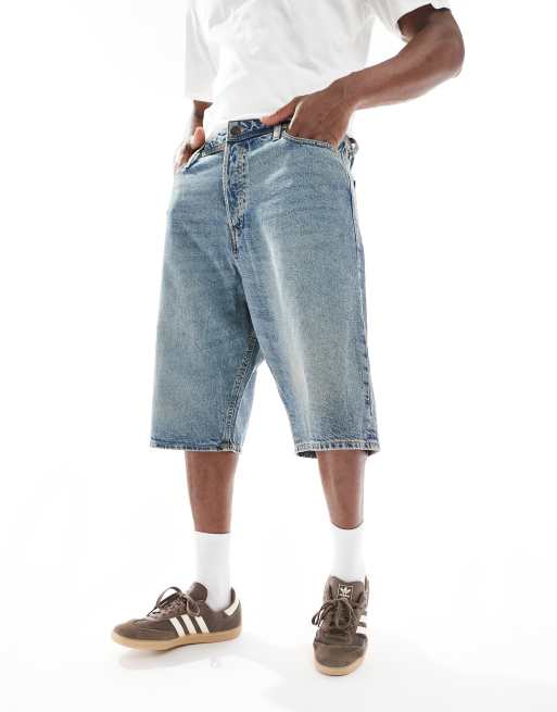 Jack & Jones - Ron - Jorts di jeans stile skater lavaggio blu vintage , 4 di 5