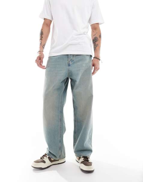 Jack & Jones Ron skater jean in blue cast wash