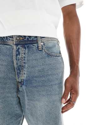 Jack & Jones ron skater denim shorts in vintage blue wash 