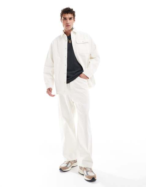 Jack & Jones Ron skater jean co-ord in ecru - view 1