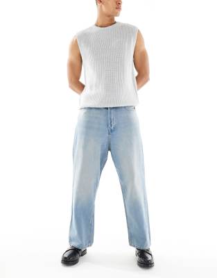 Jack & Jones Jack & Jones Ron skater jean in light blue wash