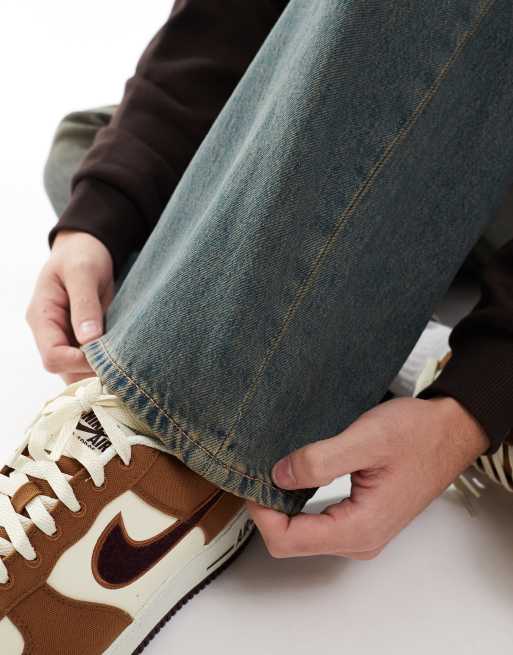 Jack & Jones ron skater jeans with brown cast wash in black