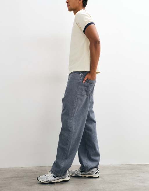 Jack & Jones Ron Skater-Jeans in Blau-Grau mit Kontrastnähten, 2 von 5