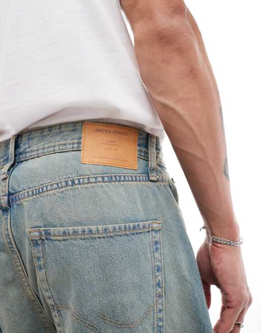 Jack & Jones ron skater jeans in blue cast wash 