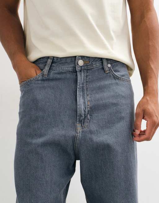 Jack & Jones Ron skater jeans in grey with contrast stitch, 4 of 5