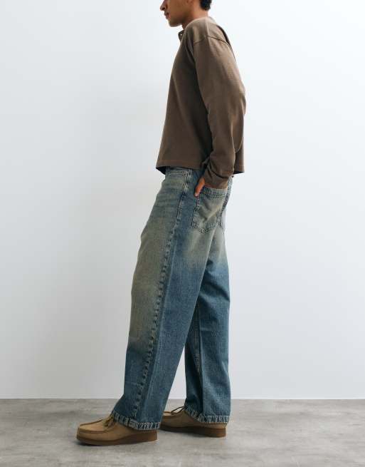 Jack & Jones Ron skater jeans in mid blue with tint, 4 of 5