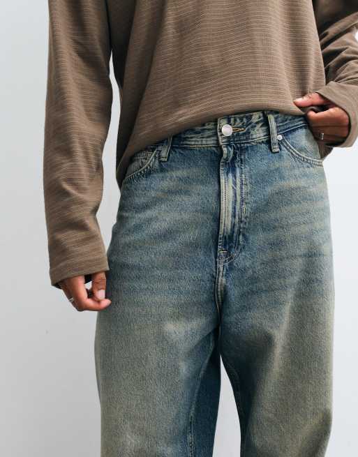 Jack & Jones Ron skater jeans in mid blue with tint, 5 of 5