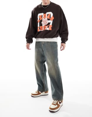 Jack & Jones – Ron – Svarta jeans i skaterstil med brun underton - view 1