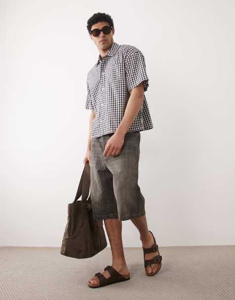 Jack & Jones – Ron – Svarta, tonade jeansshorts i baggy fit - view 1