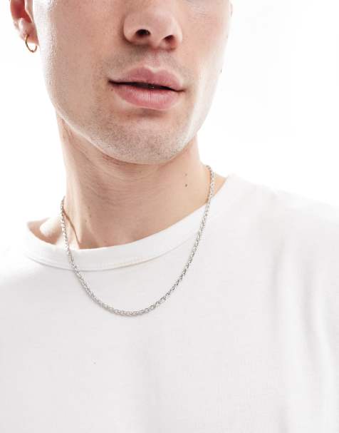 Jack & Jones rope chain necklace in silver tone - view 1